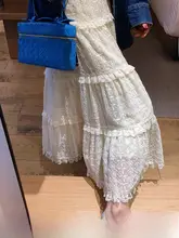 白色レースのケーキスカート【夏用・女性・細見え・小柄向け・お出かけスタイル】