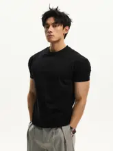 半袖Tシャツ メンズ SORONA クールタッチ ボックスシルエット 正肩 袖口リブ アメリカン風 着回し ジム スポーツ 「DAY NY」