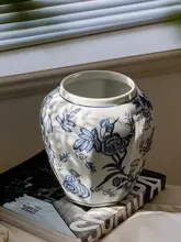 花瓶 染付 磁器 チャイナテイスト 上品 リビング インテリア 生け花