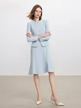 秋にぴったりな高級感あふれるスーツドレス【女性用・デザインワンピース・ジャケット付き】（セットアップ対応）
