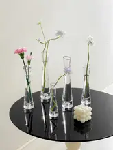 ミニガラス花瓶【透明・水耕栽培・モダンデザイン】