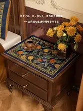 ベッドサイドテーブル サイドテーブル レザー天板 防水 防塵 汚れにくい お手入れ簡単 ヴィンテージ アメリカン風 上品 寝室 リビング