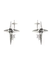 輝くジルコニア 四角形星型イヤリング【クールなデザイン・おしゃれな耳飾り】