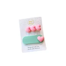 カラフルハートデザインの夏用ヘアクリップ【可愛い前髪用・サイドクリップ】