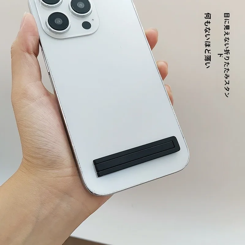 折りたたみ式薄型スマートフォンスタンド：軽量合金製のポータブルデザイン