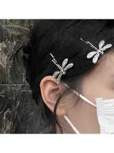 レトロモダンなトンボ型ヘアクリップ【おしゃれなデザイン・カジュアルスタイル・甘辛ミックス】

