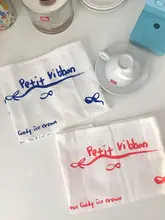 少女心デザインのリボン付き布製テーブルマット【白・インスタ風・食事撮影用】