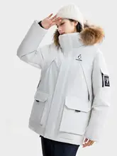 Camel 防寒対策のアウター 雪用ダウンジャケット【フード付き・貉子毛襟・極上の柔らかさ】
