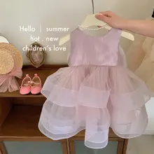 女の子用 ドレス ピンクの甘い夏服