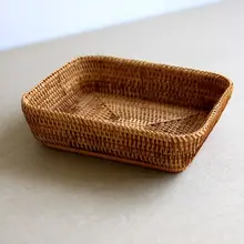 ベトナム製 ラタン収納ボックス【丸型・長方形・茶道・茶器用アクセサリー】