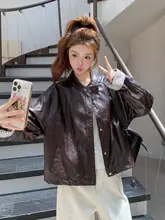 ライダースジャケット レディース レザー ストライプ パッチワーク アメカジ ヴィンテージ 甘辛MIX おしゃれ 秋物
