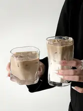 不規則カップ 家庭用アイスアメリカーノラテウィスキージュース冷飲 ガラス製