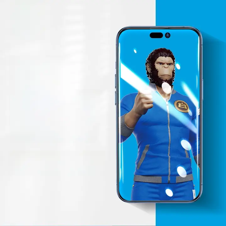 BLUEO iPhone14用強化ガラスフィルム【全画面対応・指紋防止・耐衝撃・高透明度】