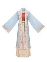 春夏用軽やかで柔らかいローファイン漢服【復刻宋制・対襟シャツ・百迭スカート】（セットアップ対応）