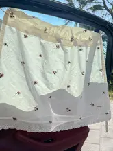 車用吸盤付きレースカーテン【刺繍入り・UVカット・夏用・汎用型】