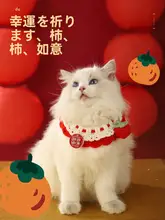 猫用冬用ワイヤータッセル付き首輪【編みデザイン・鈴付き・ペット用】