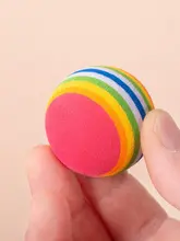 猫用おもちゃ 虹色のスモールボール【EVA素材・音静か・楽しいペット用】