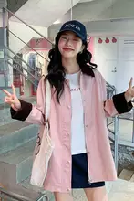 ポロ襟のバイカラートレンチコート【春用・中長丈・ゆったり・小柄向け】