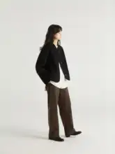 黒のリバーシブルコート 高級シンプル 厚手のキャメルウール 男性/女性/デイリーユース