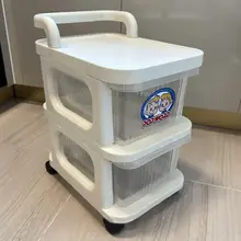 大容量の引き出し式収納キャビネット【多層移動式・手押し車タイプ・回転収納】