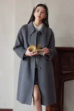 高級感あふれる純羊毛のダブルフェイスコート【秋冬用・翻領デザイン】
