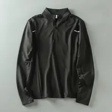 秋季アウトドア向け メンズ反射素材 半袖ハーフジップTシャツ【速乾・通気性・クールデザイン】