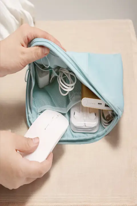 旅行用大容量防水デジタル収納ポーチ【充電器・データケーブル・イヤフォン用】