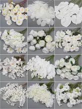 ホワイトフェイクフラワー 結婚式装飾用アートフラワー【吊り下げ用・舞台用背景・シルクフラワー】