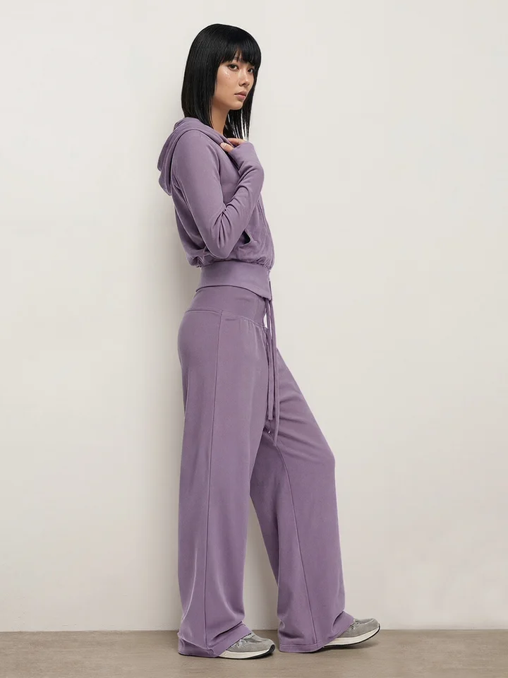 極上の柔らかさを感じるフード付きトレーナーとパンツ【ウエストゴム・ストレートシルエット】（セットアップ対応）