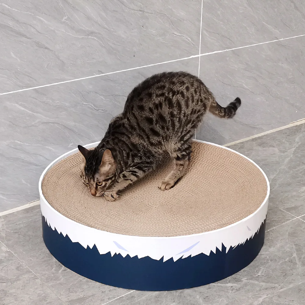 キャットグラブ器 大型 肥満猫に適した 耐摩耗の円形素材