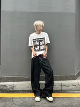 デニムパンツ ユニセックス アメカジ ヴィンテージ ブラック ワイドストレート ルーズ 着回し「DHSS」