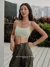La Nikar レディース 首掛けスポーツブラ【夏用・細ストラップ・セクシーバック・フィットネスウェア】
