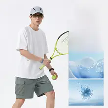 夏用 メンズスポーツ半袖Tシャツ【振袖デザイン・通気性優れた素材】