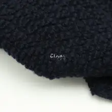 優れたドレープ！ダークブルーの立体的な毛糸ニットコート生地【ウール混・DIY用】