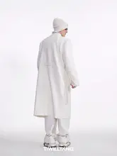 透かし編みデザインのメンズコート【中長丈・立襟】