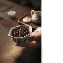 手描き青花陶器 茶器セット【評価用ボックス・110ml・フィルター付き】