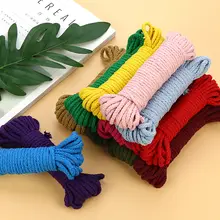 DIYカラフル麻ロープ【手編み・ポケット用のひも・壁面装飾用】
