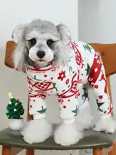 ペット用 中小型犬用 冬用フランネル衣服【厚手・クリスマスデザイン・テディベア・ポメラニアン・シュナウザー対応】