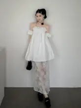 花柄メッシュ柄のマキシドレス【デザイン・チューブトップ】