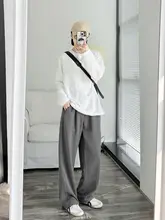 粗斜め織りのワイドパンツ【リラクシング・ユニセックス・スリム効果】（セットアップ対応）
