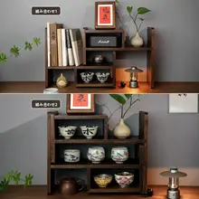 収納棚 茶器 ティーポット カップ 無垢材 組み合わせ
