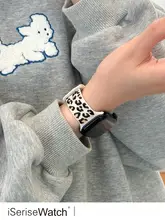 個性的な豹柄デザイン！エアリーストラップ【シリコン製・Apple Watch対応・通気性抜群】