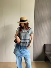 網状シフォンキャミソールとドット柄Tシャツ【夏用・スウィートスタイル】（セットアップ対応）