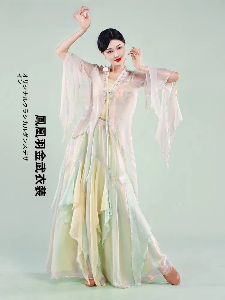 華やかなデザインの中国舞踊服T22343A：演奏会コーデで古風・優雅なスタイルを実現