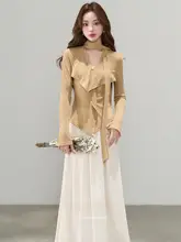 夏の韓国風ファッション！オシャレなトップスとスカートのコーディネート（セットアップ対応）