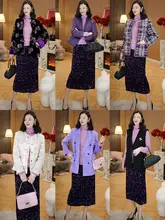 優雅なデザインの中長丈スパンコールスカート【高腰・スリット入り】