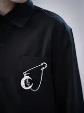 オリジナルハンドメイド月のブローチ【合金製・ダークアンダーグラウンド】