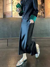 高級酸素サテンのエレガントスカート【光沢感・滑らかな質感】