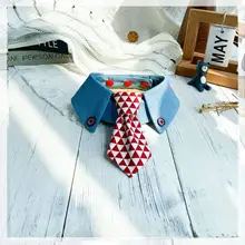 レトロな子供向けデザイン！猫と犬用のペットエプロン【ネクタイ付き】