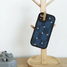 デニム星柄スマホケース【iPhone対応・独特なデザイン・ソフト素材】